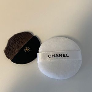 Chanel makeup puff & half moon compact brush